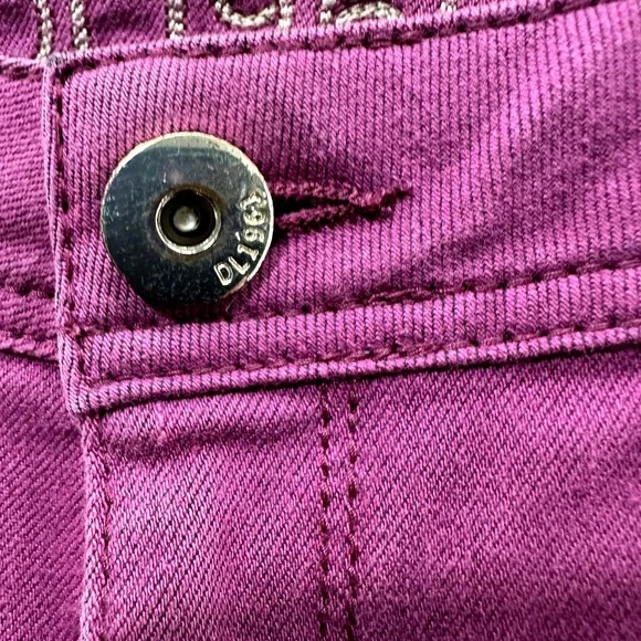 DL1961 Jeans Women 29 Pink Denim SAMANTHA Slim Straight Mid Rise Stretch Comfort - Picture 12 of 16